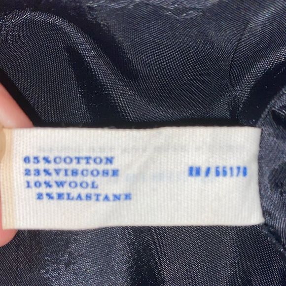 ANTHROPOLOGIE LEIFSDOTTIR Black Cotton Blend Straight Leg Pants 8 - Picture 9 of 10